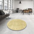 thumbnail image 3 of Ahgly Company Indoor Square Abstract Mustard Yellow Oriental Area Rugs, 5' Square, 3 of 6