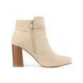 thumbnail image 3 of Unique Bargains Bottines à Talon Épais à Bout Rond avec Boucle pour Femme Beige US 6, 3 of 7