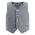 thumbnail image 1 of YONGHS Garçons Enfants Gilet de Costume Satiné Formel Coupe Classique Col en V à Simple Boutonnage Gilet de Robe Gris 4, 1 of 6