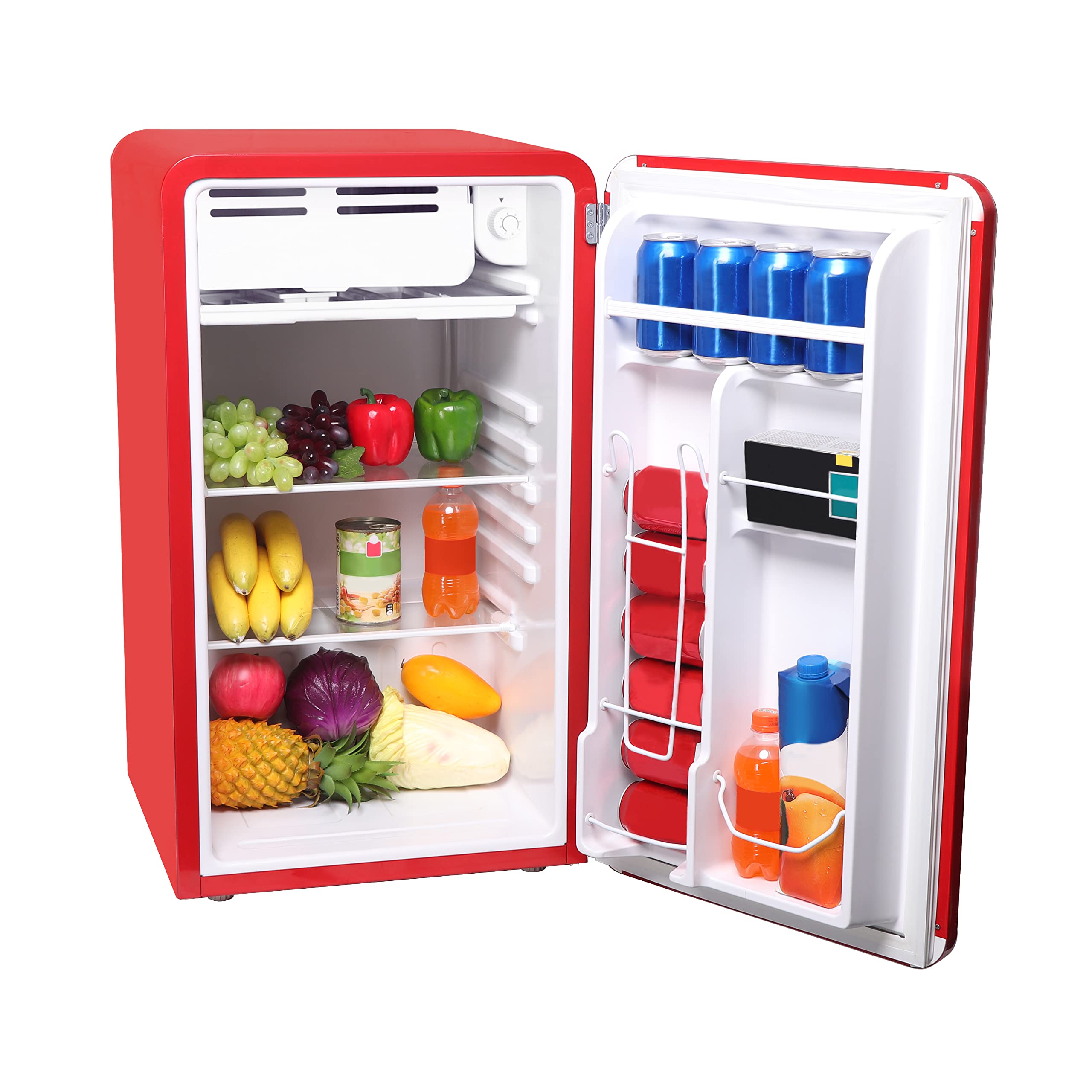 Réfrigérateur compact rétro Frigidaire 3,2 pi³, mini-réfrigérateur avec congélateur pour appartement, dortoir, bureau, chambre, rouge