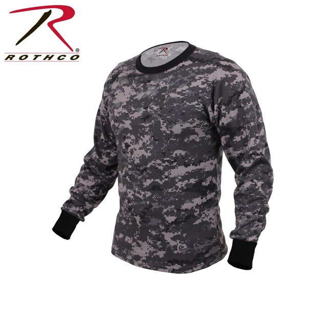 Rothco Long Sleeve Digital Camo T-Shirts - Subdued Urban Digital Camo, Small