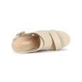 thumbnail image 4 of BLISSFUL STEP Sandales à Talons Compensés à Plateforme pour Femmes avec Bride à la Cheville Beige 8, 4 of 7