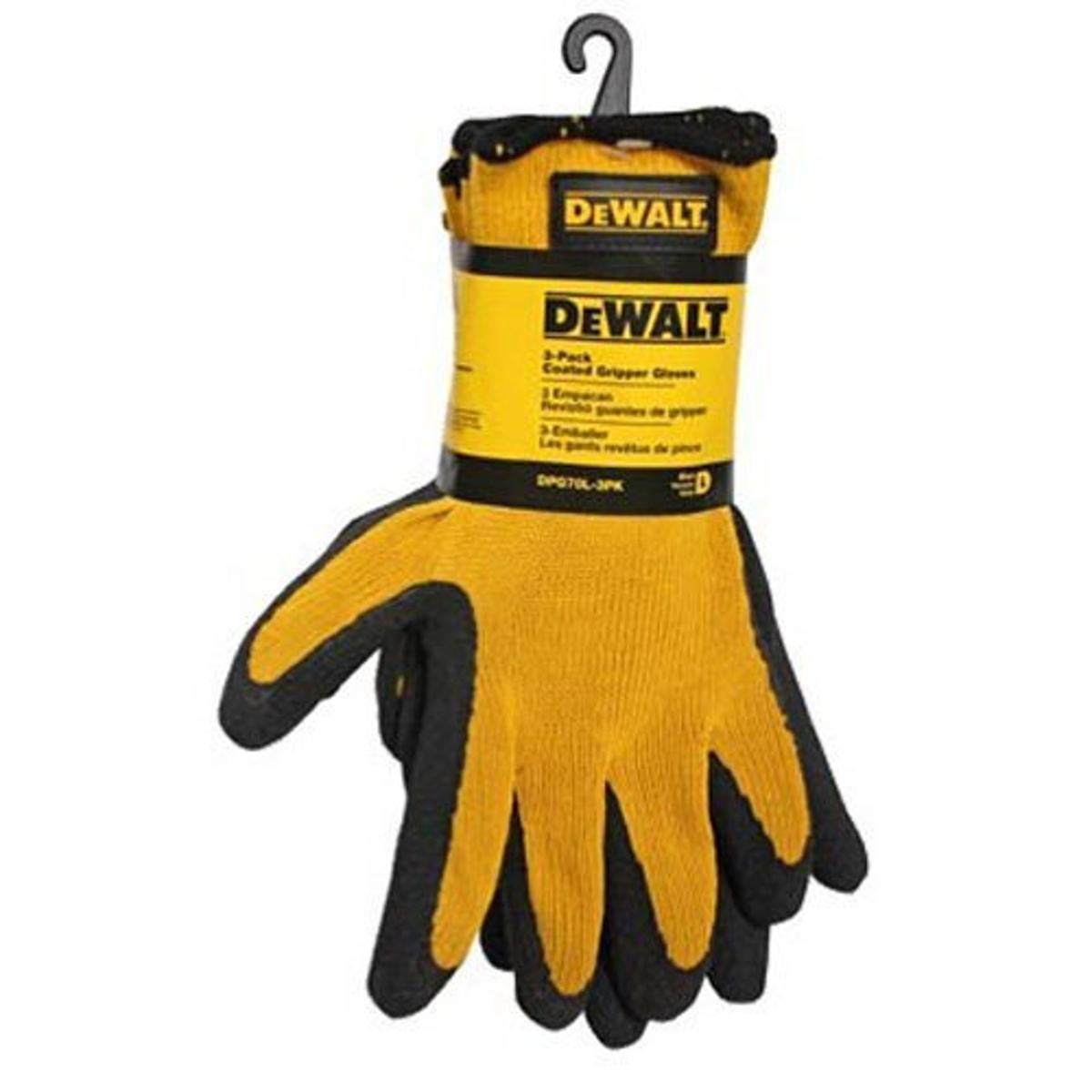 Gants Antidérapants Texturés en Caoutchouc, Grand, 3-Pk. - DG70L-3PK