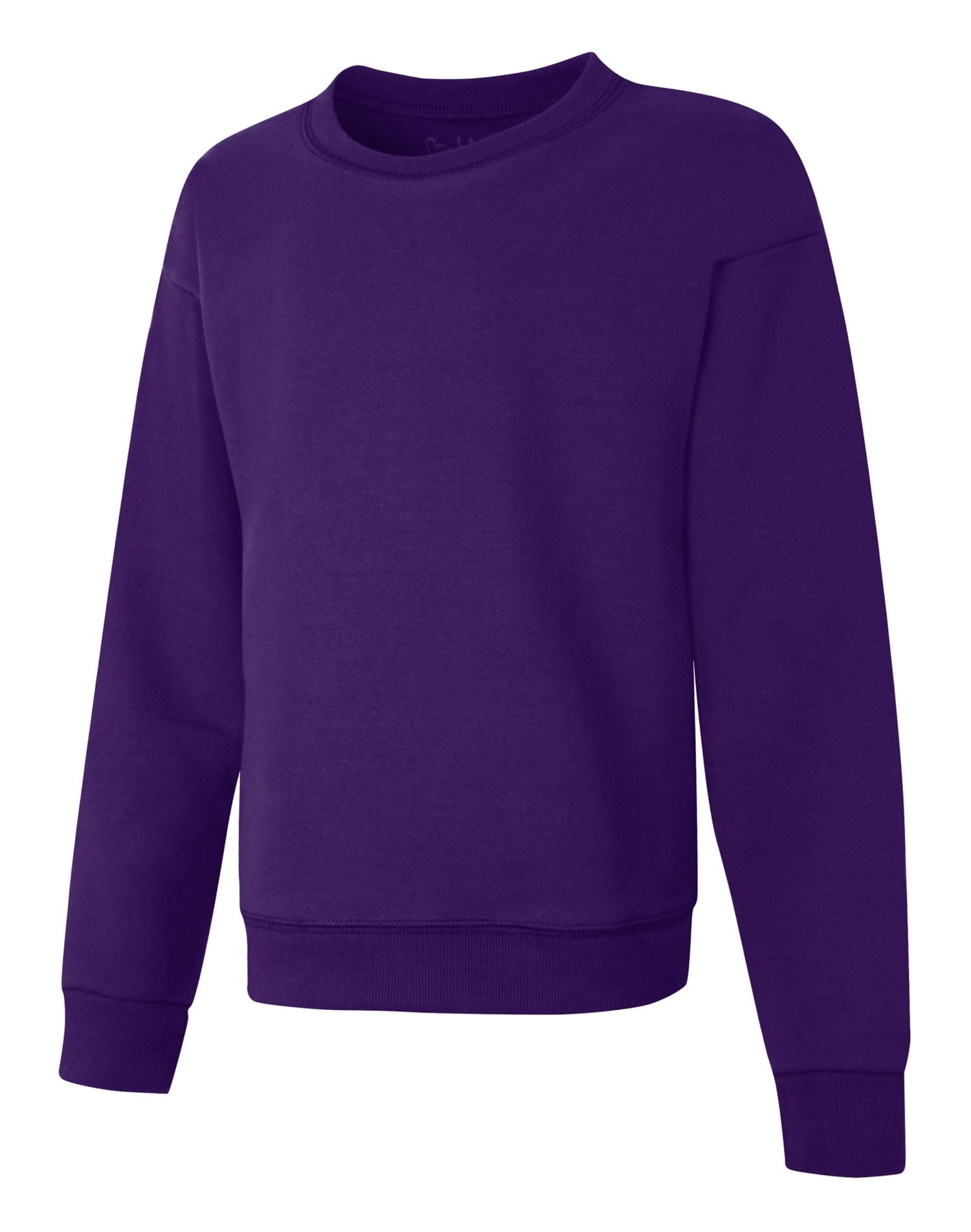 Hanes Girls EcoSmart Graphic Crewneck Sweatshirt, L, Purple Thora