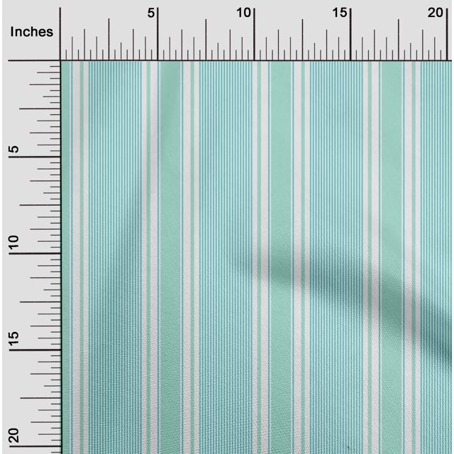 oneOone Organic Cotton Voile Fabric Multicolor Stripe Decor Fabric Printed BTY 42 Inch Wide