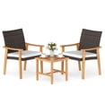 thumbnail image 2 of Costway 3 PCS Patio PE Wicker Furniture Set with Coffee Table and Cushions for Front Porch, 2 of 10