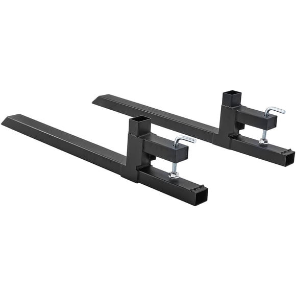 KFFKFF Pallet Forks, Capable of Handling 2000 lbs, 43" Clamp-on Pallet Forks, Robust Front Loader Accessory for Tractor, Skid Steer, Loader Bucket, Agricultural and Farming Tractor Forks