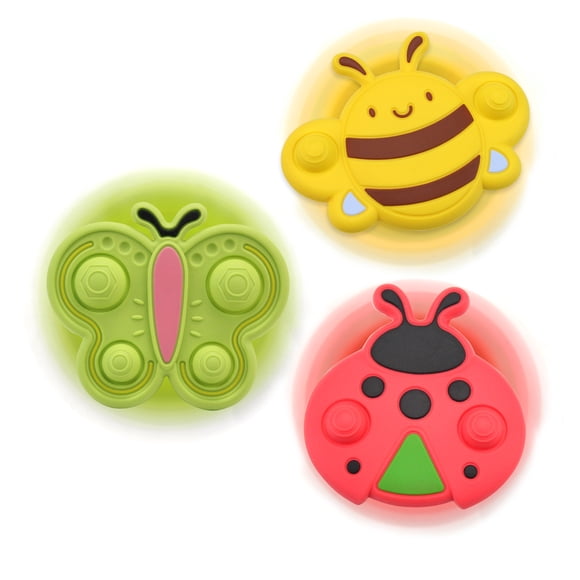 BIU BLASTER Suction Spinner Toys for Toddlers, 100% Food-Grade Silicone Montessori Sensory Fidget Toy