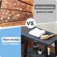 thumbnail image 4 of Shower Bench Seat for Inside Shower Poly Lumber Shower Stool for Shaving Legs Bathroom Shower Foot Rest with Storage Shelf Plastic Shower Chair Seat for with Adjustable Feet, 4 of 6