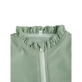 thumbnail image 3 of Faithtur Infant Girl Solid Color Ruffle Zipper Rash Guard Swimwear Bathing Suit, 3 of 8