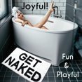 thumbnail image 4 of Evovee White Bath Mat, Get Naked Fun Bathroom Rugs, Non-Slip Washable, 20x31.5 inches, 4 of 7