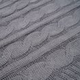thumbnail image 2 of Grey Soft Knitted Cable Throw Blanket, 2 of 4
