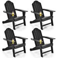 thumbnail image 1 of Costway Lot de 4 Chaises Adirondack de Patio Résistantes aux Intempéries pour Jardin et Terrasse avec Porte-Gobelet Noir, 1 of 7