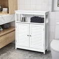 thumbnail image 2 of Costway Armoire de Rangement en Bois pour Salle de Bain avec Double Porte à Persiennes, 2 of 10