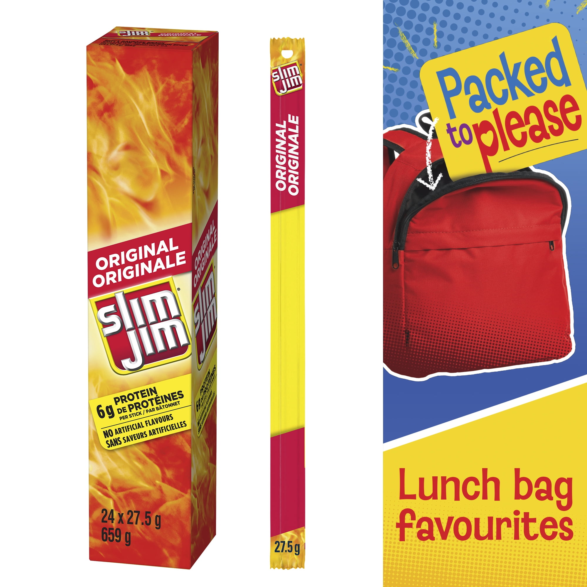 Slim Jim Sausage Protein Snack, Giant Slim® Original, 27.5 Grams