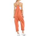 thumbnail image 3 of TrendOFT Jumpsuits For Women Casual Summer Solid Loose Pocket Spaghetti Strap Wide Leg Womens Overalls Rompers Orange M, 3 of 5