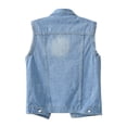 thumbnail image 4 of XZNGL Veste en Denim Femme Manteaux de Printemps et d'Automne Unie Sans Manches Veste en Denim Manteau, 4 of 4