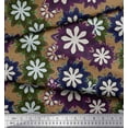 thumbnail image 3 of Soimoi Brown Poly Georgette Fabric Artistic Floral Printed Fabric 1 Yard 42 Inch Wide, 3 of 5
