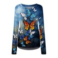 thumbnail image 4 of Pompotops Chemisier Blouse à Manches Longues à Col en V pour Femmes avec Papillon de Mode, 4 of 6