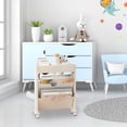thumbnail image 2 of Black and Friday Clearance Sale Deal cuyhtdup 3-layer Rolling Utility Car, Mobile Bookshelf, Multifunctional Mobile Bookshelf With Lockable Casters, Suitable For Learning, Office, Kitchen, Classroom, 2 of 4