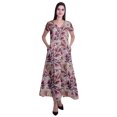 thumbnail image 1 of Moomaya Robe Longue Maxi pour Femmes à Manches Courtes, Robe Formelle/décontractée avec Poches P-TTG, 1 of 6