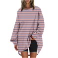 thumbnail image 2 of RXIRUCGD Chandail en Molleton Oversize à Col Rond pour Femmes Imprimé Manches Longues Tunique, Rose, Taille : m, 2 of 5