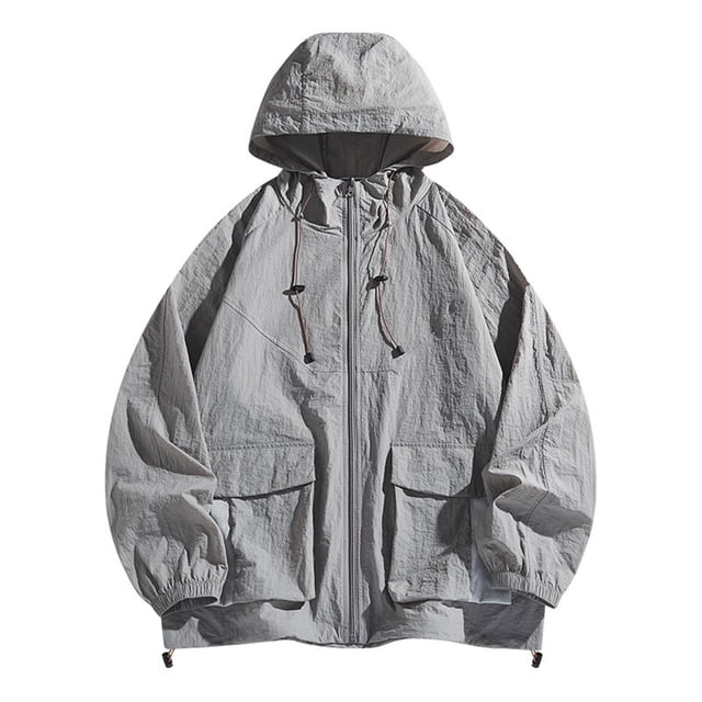 QIPOPIQ Men's UPF 50+ Sun Protection Outdoor Jacket Workout Athletic Jackets Lightweight Running Jacket Clearance