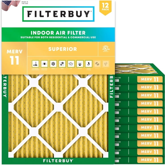 Filterbuy 18x21x1 Air Filter MERV 11 Allergen Defense, HVAC AC Furnace Air Filters Replacement (12-Pack)