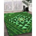 thumbnail image 3 of Ahgly Tapis Rectangulaire Lavable en Machine Intérieur Transitionnel Vert Émeraude Profond, 2 Pieds x 3 Pieds, 3 of 7