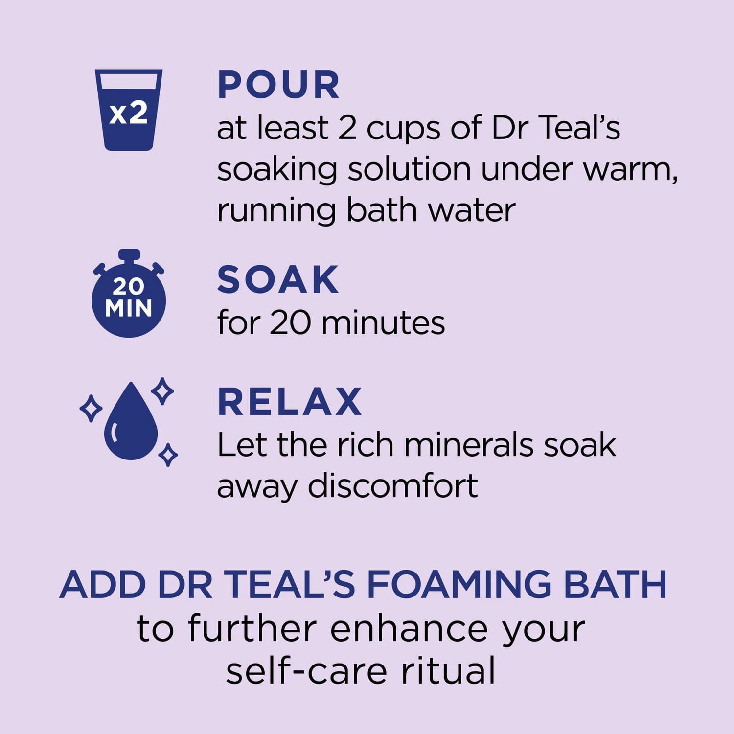 Dr Teal's Solution de bain au sel d'epsom pur, Apaiser et Dormir de Lavande Huile Essentielle, 1.36kg