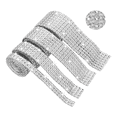 thumbnail image 1 of Rhinestone Ribbon,4 Rolls of Self-Adhesive Rhinestone Strips, Diamond Sparkle Crystal Rhinestone Tape for Crafts Art Car, 1 of 7