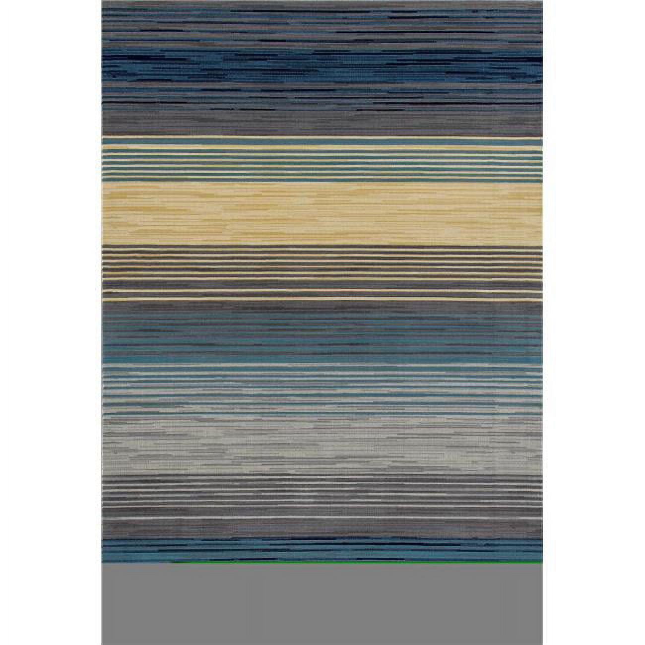 Art Carpet 841864108156 4 x 6 ft. Bastille Collection Heathered Stripe Border Woven Area Rug, Blue