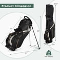 thumbnail image 3 of Costway Sac Support de Golf 9 Pouces Club Séparateur 8 Voies Transport Organisateur Poches Rangement Noir Neuf, 3 of 10