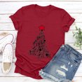 thumbnail image 4 of T-shirt Décontracté pour Femmes à Col Rond et Manches Courtes avec Imprimé de Sapin de Noël, 4 of 6