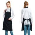 thumbnail image 4 of 2Pcs Black Neck Strap Apron Waterproof Pure Color 2 Pockets Barbecue BBQ Apron for Restaurant Home, 4 of 9