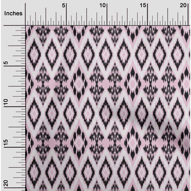 oneOone Cotton Silk Fabric Geometric Ikat Print Fabric By Yard 42 Inch Wide