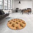 thumbnail image 4 of Ahgly Company Tapis d'Intérieur Ronds Transitionnels Orange Lavables à la Machine, 7 Pieds Rond, 4 of 7