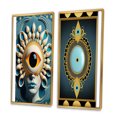thumbnail image 3 of Designart "Radiant Eye Captures the Beholder II" Modern Abstract Framed Wall Art Set Of 2 - Traditional Blue Frame Gallery Set For Office Decor, 3 of 6