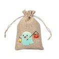 thumbnail image 1 of Sac à Cordon Phosphorescent d'Halloween en Lin, Pochette de Rangement pour Bonbons, Bijoux, Parfum, Bonbons Ou Fournitures de Fête, Textile de Maison, 1 of 6