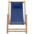thumbnail image 2 of vidaXL Chaise Longue en Bambou et Toile Bleu Marine, 2 of 5