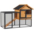 thumbnail image 1 of PawHut Rabbit Hutch Pet Cage with Slide Tray, Weatherproof 48in, 1 of 10