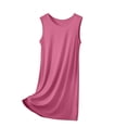 thumbnail image 2 of Elvqul Pyjama Doux pour Femmes Grande Taille Robe Sans Manches pour Dames Chemises de Nuit Unies pour Femmes Coton Rouge, 2 of 4
