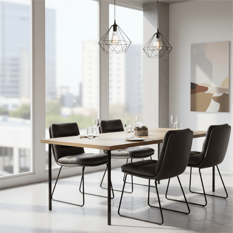 Homy Casa Set of 4 Upholstered Dining Chairs with Sled Metal Legs and Channel Tufted Seat for Kitchen Dining Room and Loft Spaces