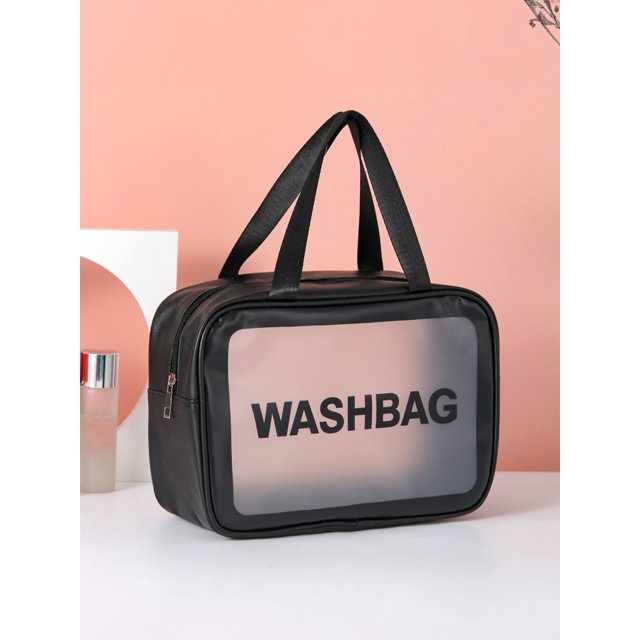 1pc New Arrival Large Capacity Portable Cosmetic Bag For Travel, Waterproof And Transparent Toiletry Bag (Single Sale)
