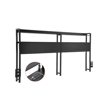 VEVOR Tête de Lit pour Lit Grand avec 2 Tablettes et Lumière DEL Noire