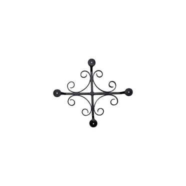 Grille Décorative pour Porte, Portail et Fenêtre 14′′x12′′ Revêtement en Poudre Noire, Design en Fer Forgé à la Main 111