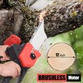 thumbnail image 4 of TFixol 12-Inch 1000W Brushless Electric Chainsaw with 48V 4000mAh Battery, 4500 RPM Cordless Handheld Chainsaw for Home Use, Lightweight Red-Black Design, 110V US Plug, Includes Charger and Tools, 4 of 7