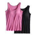 thumbnail image 4 of Womens Cotton Camisole Adjustable Camisole With Frame Bra Stretch Undershirt, 4 of 6