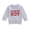 thumbnail image 1 of Chandail à Col Rond à Manches Longues pour Bébé Garçon « Mama‘s Boy », Chandail Molletonné, Haut, T-Shirt, Blouse, Noir, 0-6 Mois, 1 of 7