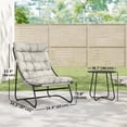 thumbnail image 3 of Outsunny Outdoor Bistro Set, Patio Table and Chairs w/ Cushions, Light Grey, 3 of 10